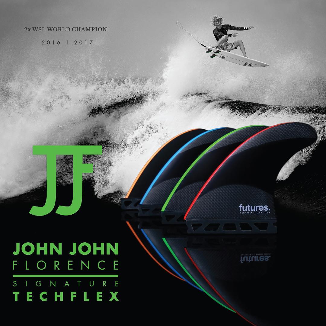 Futures John John Florence Techflex Tri Fin Set Black / Neon Red ...