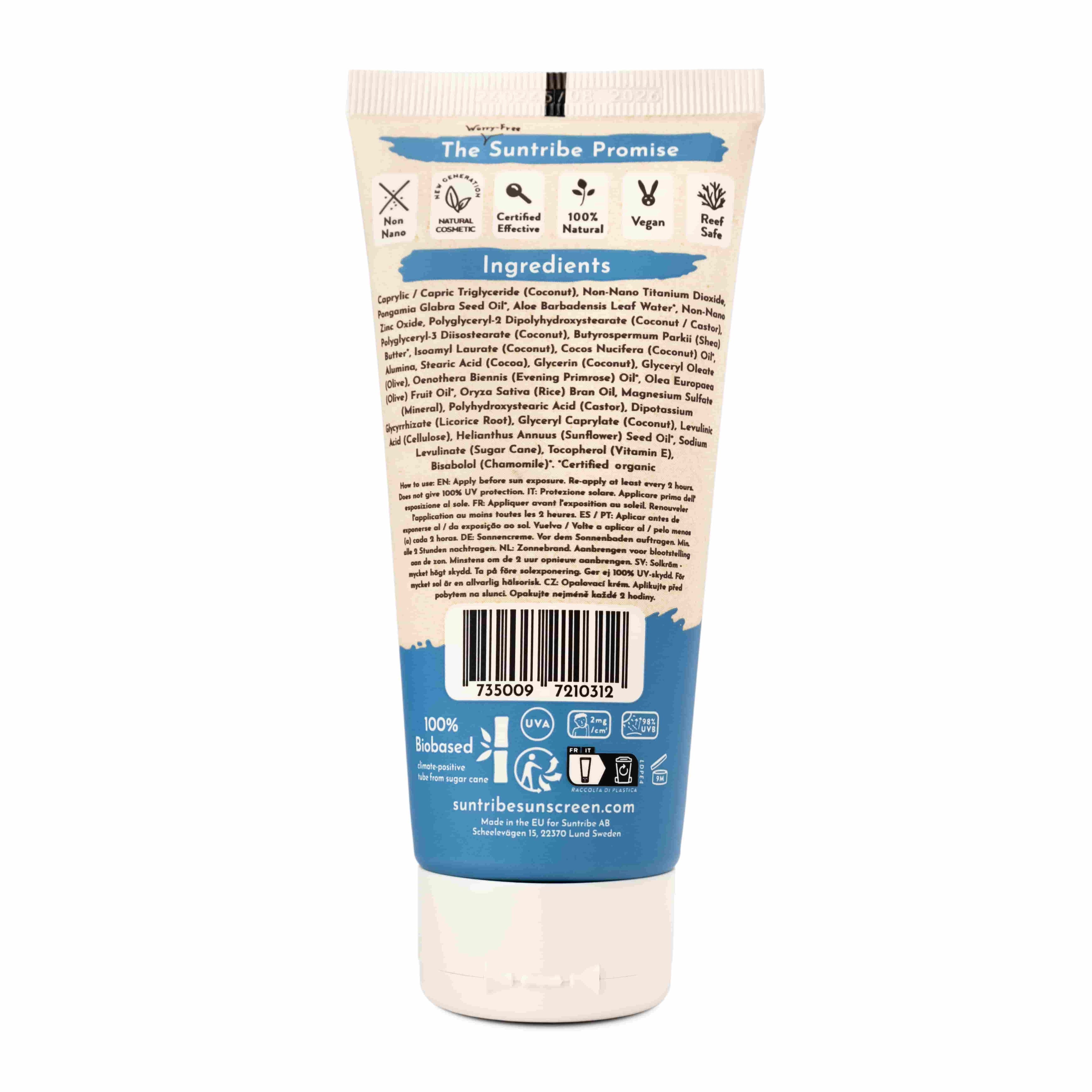 Suntribe All Natural Mineral Body & Face Sunscreen SPF 50 (100ml)