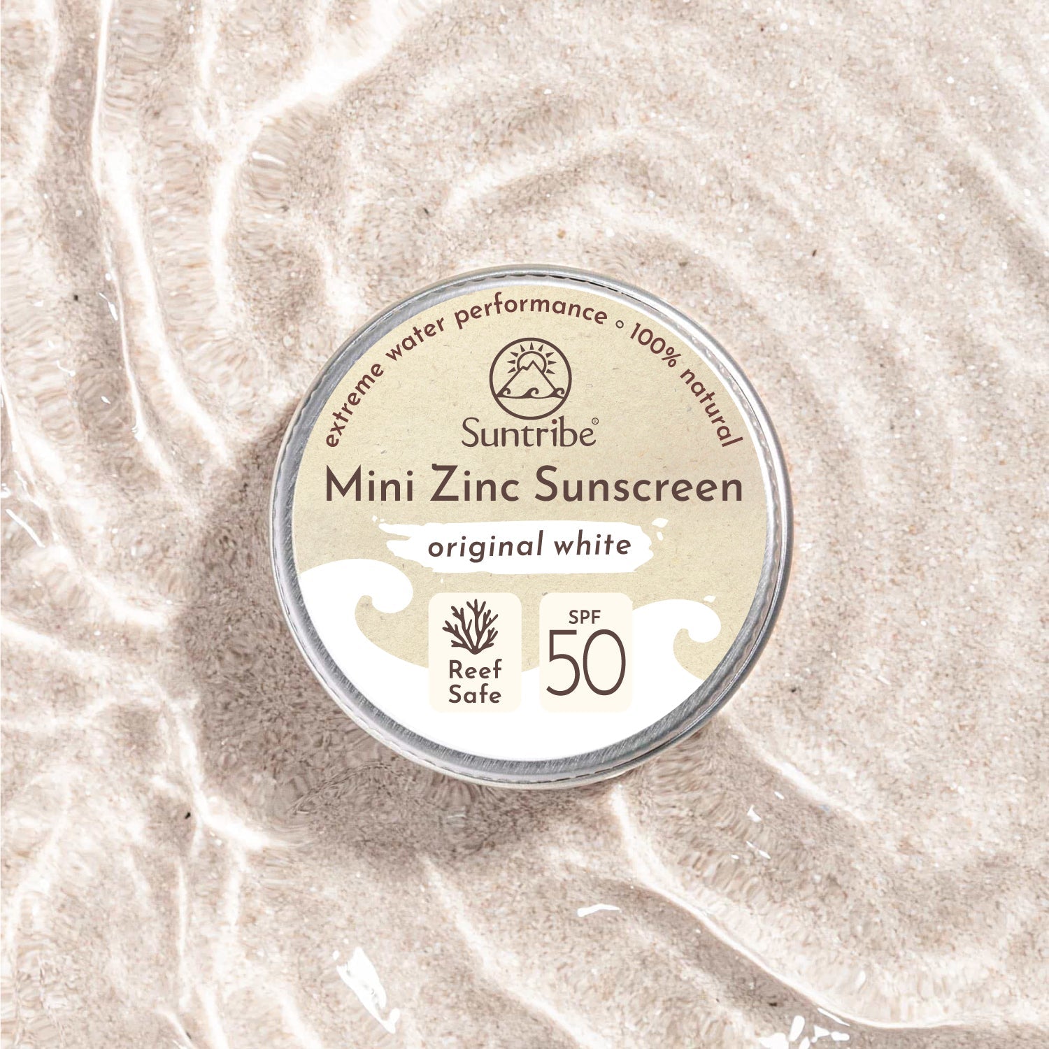 Suntribe Face & Sport Zinc Sunscreen 15g Tin - SPF 50 (White)