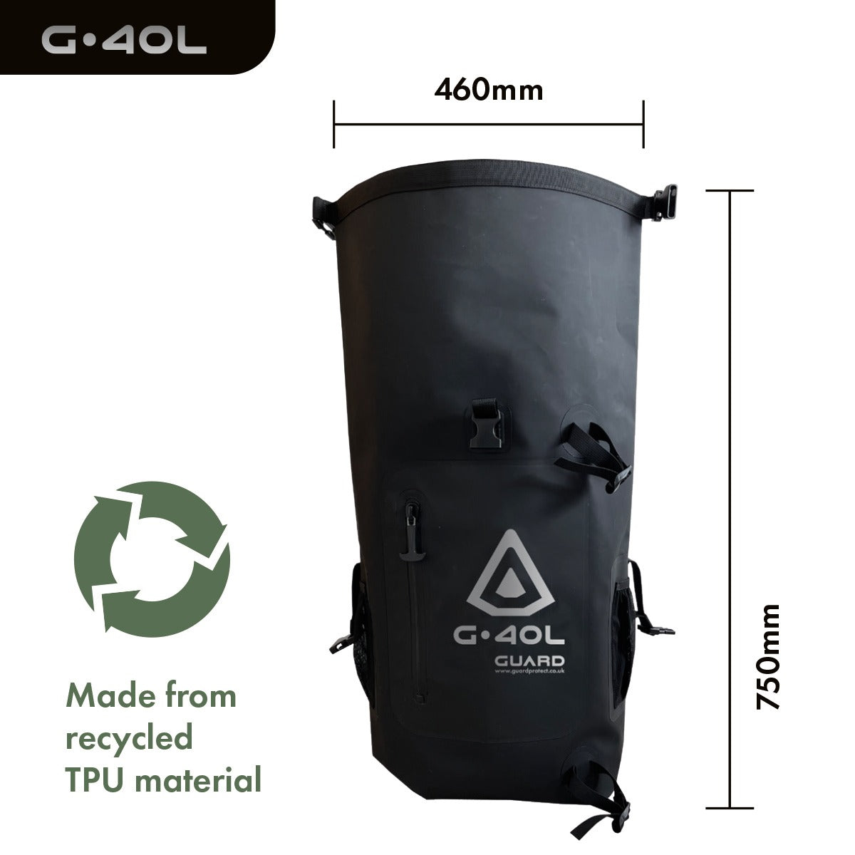 GUARD® G.40L 100% Waterproof Surfing Backpack - Midnight