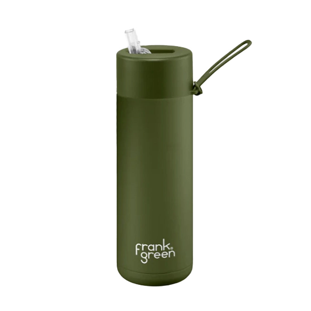 Frank Green Stainless Steel Ceramic Reusable Bottle 595ml - Khaki | Bottles | Frank Green