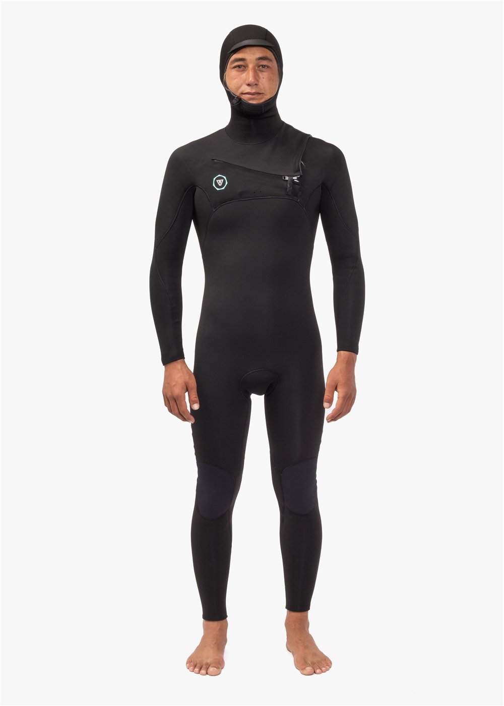 Vissla 7 Seas 4-3 Hooded Chest Zip Full Wetsuit - Black