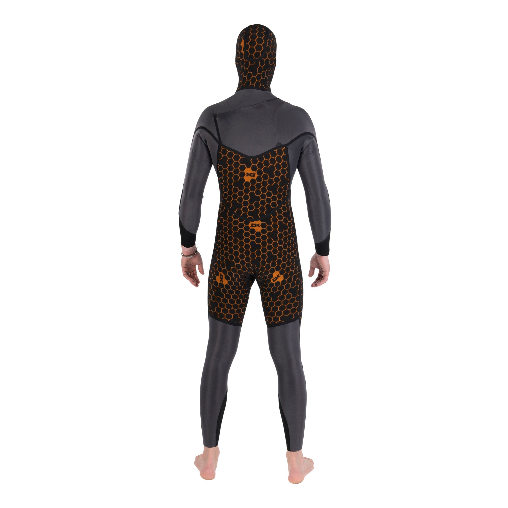 Dakine Mens Cyclone Chest Zip Hooded 4/3mm Full Wetsuit (Black)