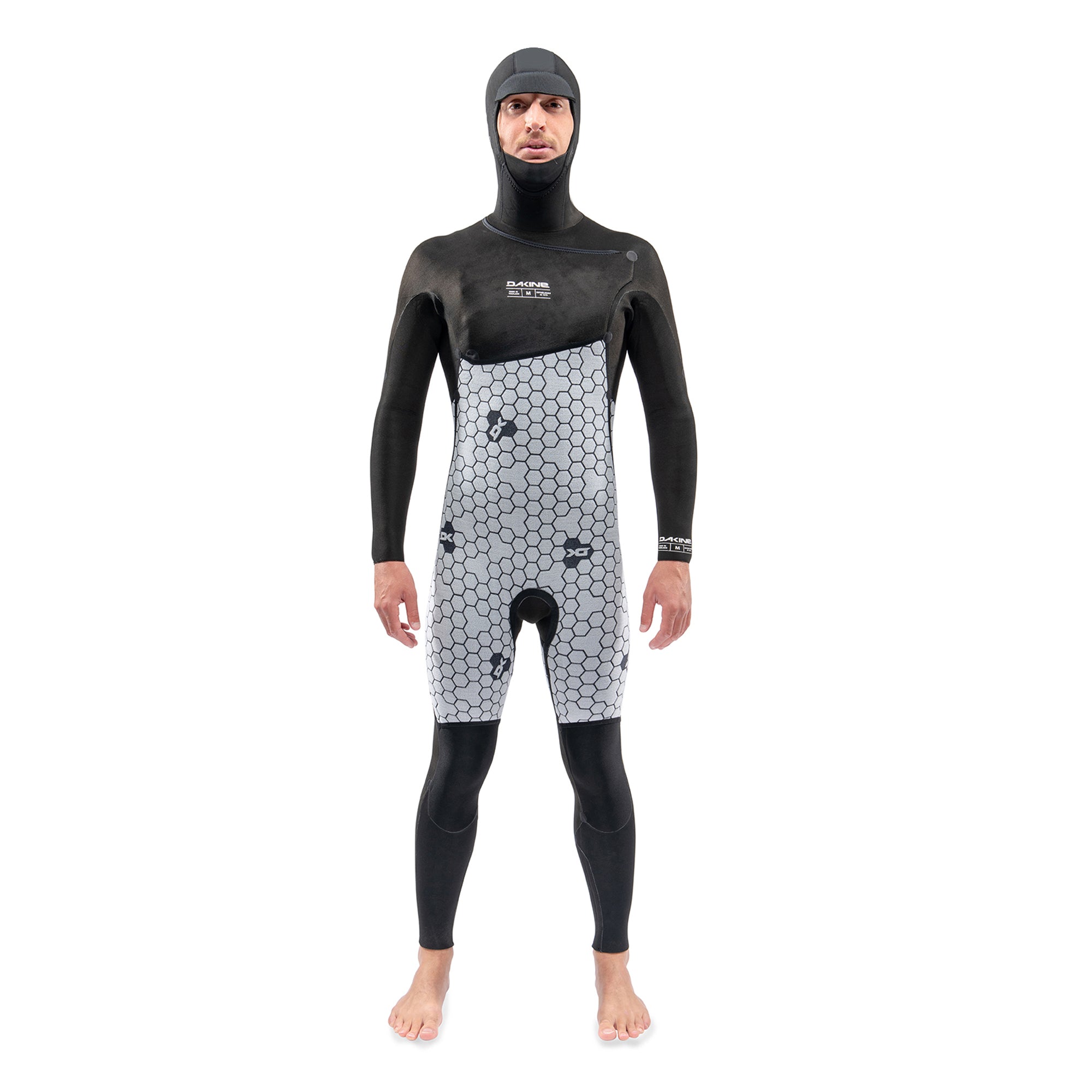 Dakine Mens Mission Chest Zip Hooded 6/5/4mm Full Wetsuit (Black)