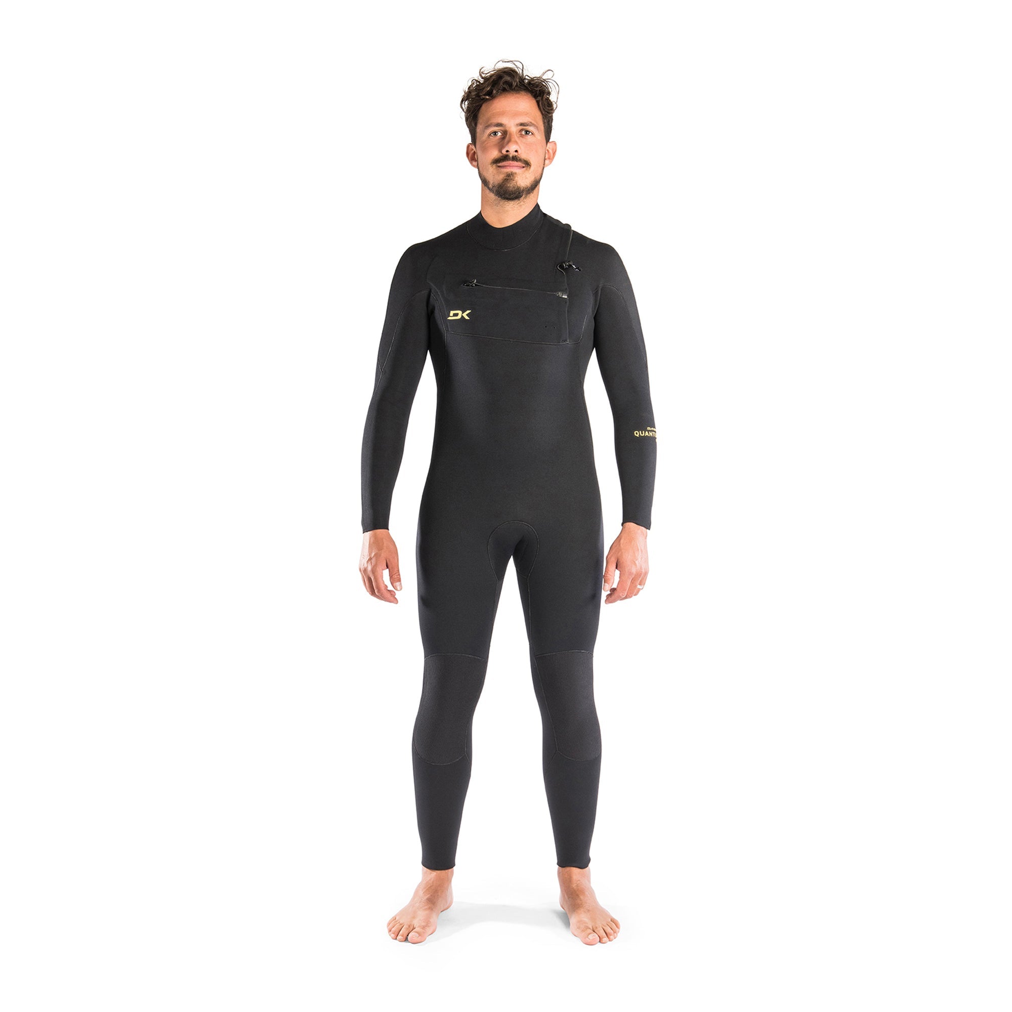 Dakine Mens Quantum Chest Zip 4/3mm Full Wetsuit (Black / Yellow)