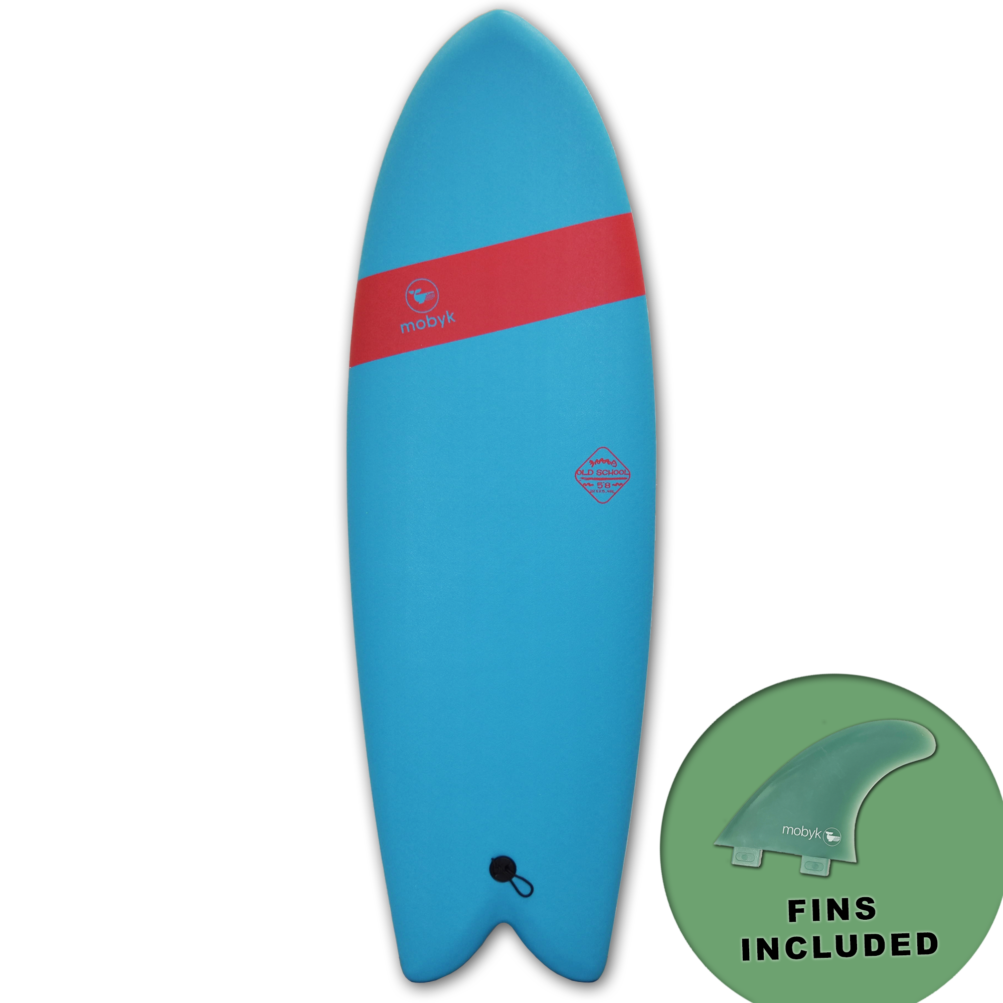 Mobyk 5'8 Old School Softboard - Blue Curacao | Surfboards | Mobyk