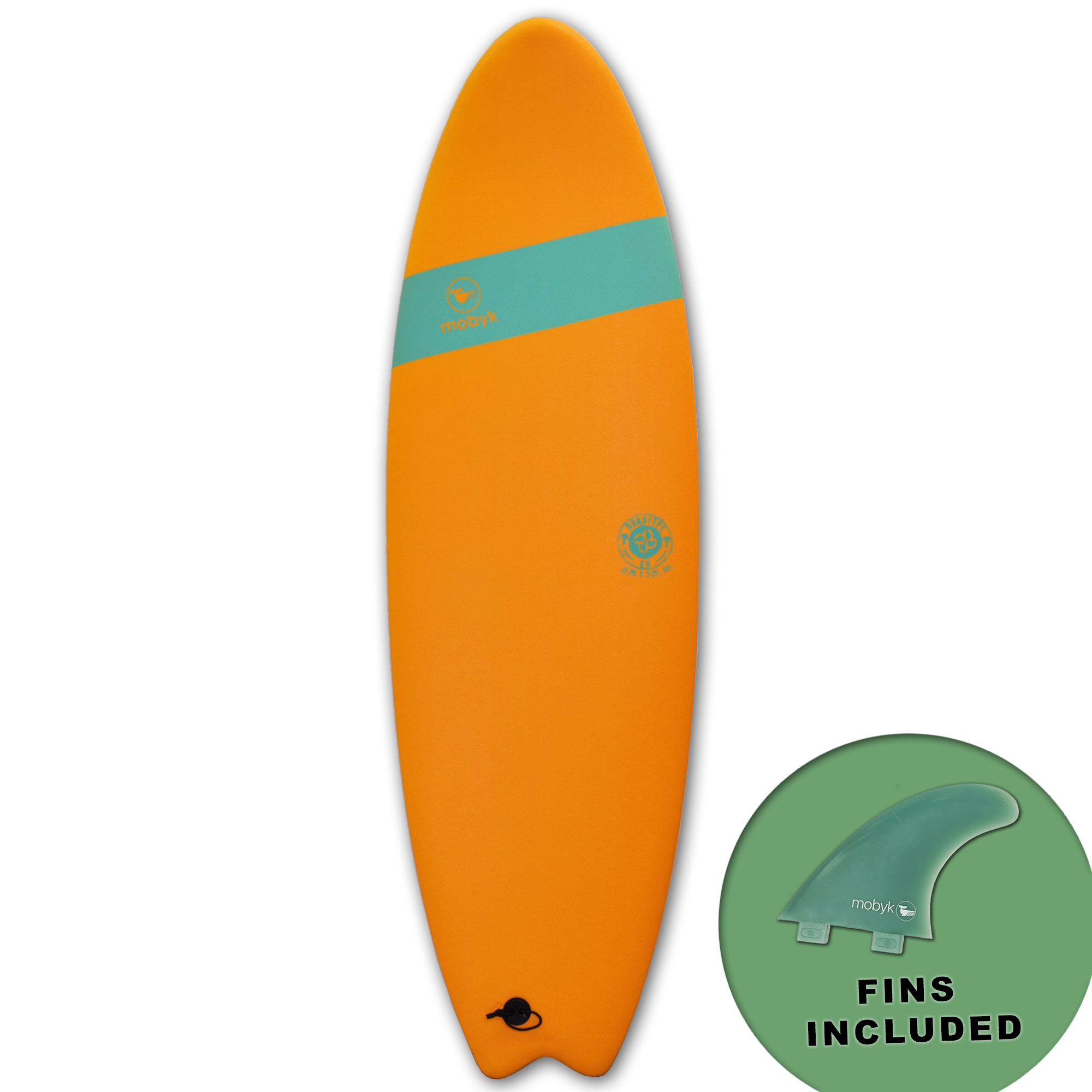 Mobyk 6'0 Quad Fish Softboard - Pilsner Orange