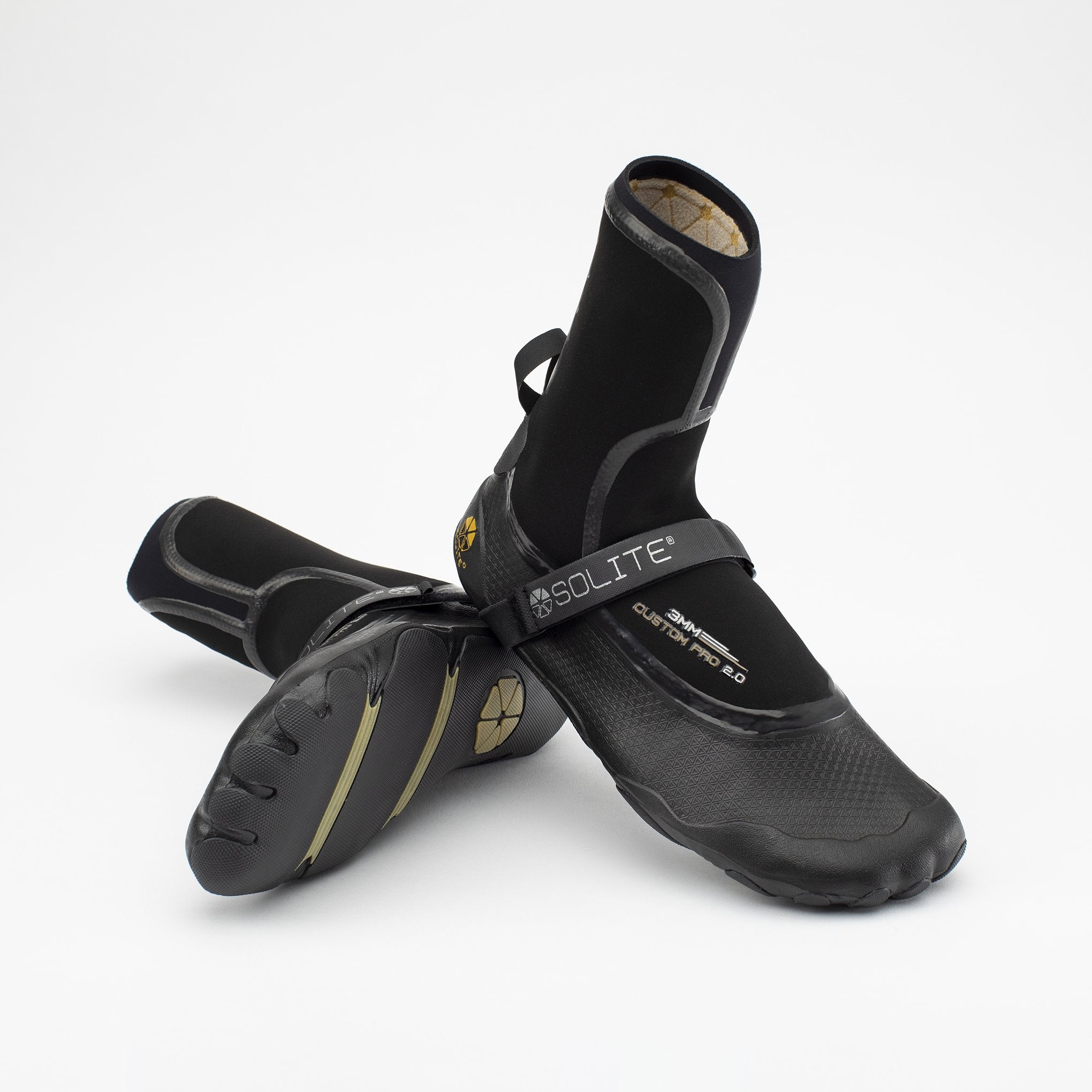 Solite 3mm Custom Pro 2.0 Wetsuit Boots - Black / Gum