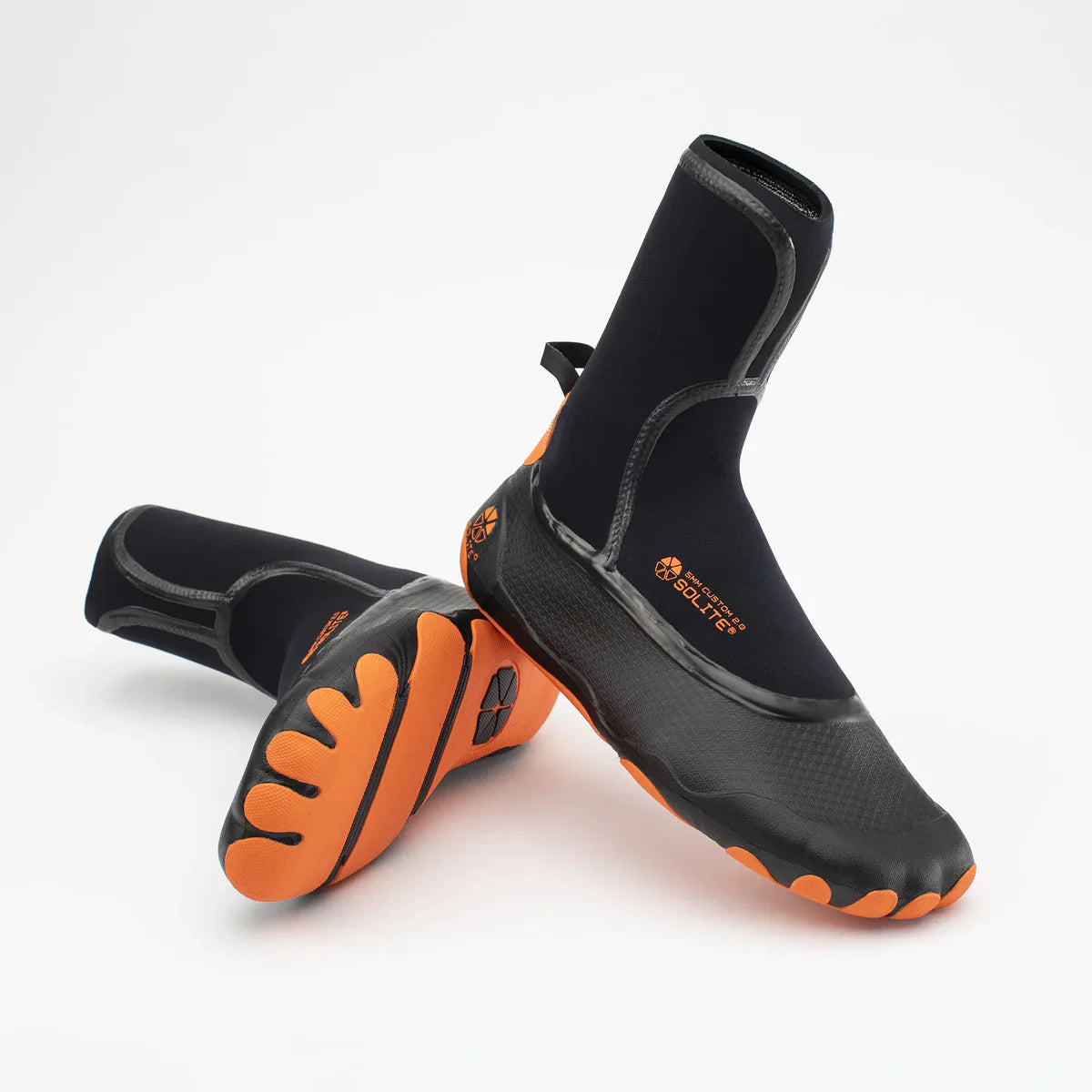 Solite 5mm Custom 2.0 Wetsuit Boots - Black / Orange | Boots | Solite