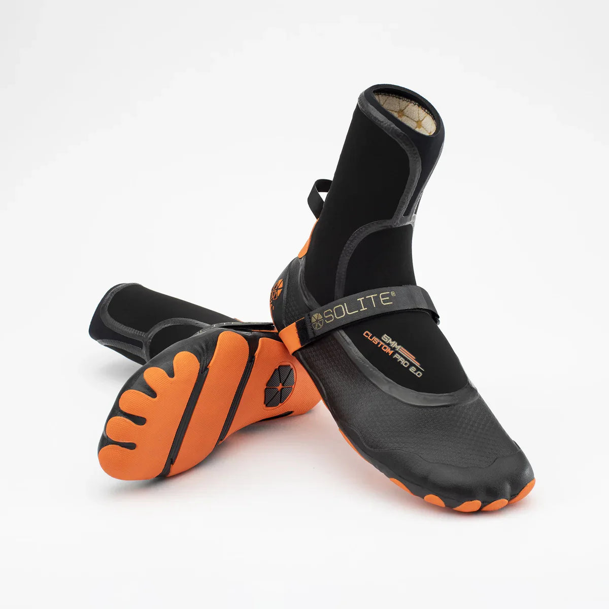 Solite 5mm Custom Pro 2.0 Wetsuit Boots - Black / Orange | Boots | Solite