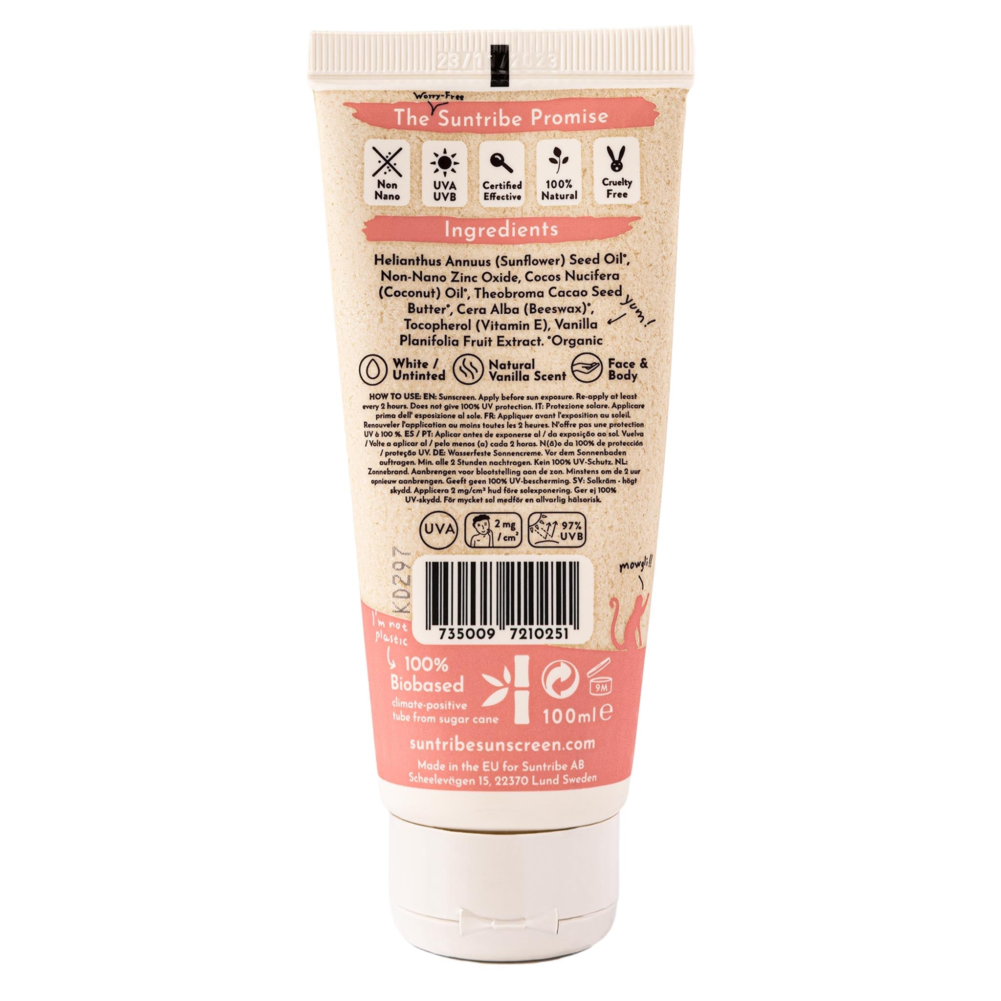 Suntribe All Natural Mineral Kids Vanilla Sunscreen SPF 30 (100 ml)