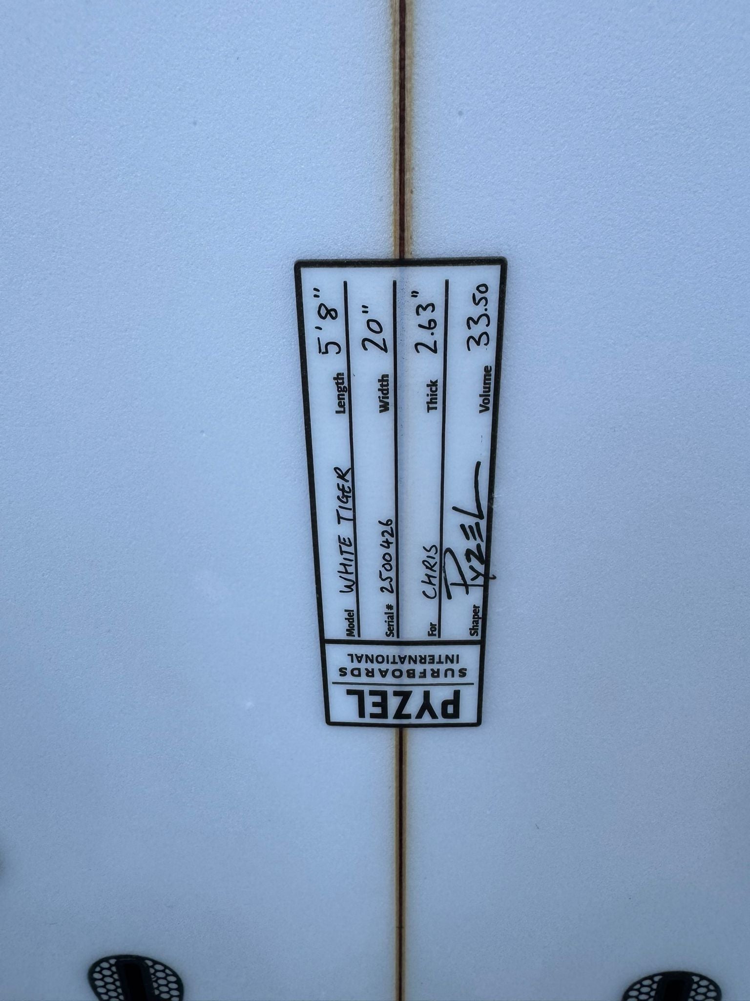 Ex-Demo Pyzel White Tiger PU Surfboard - 5'8"