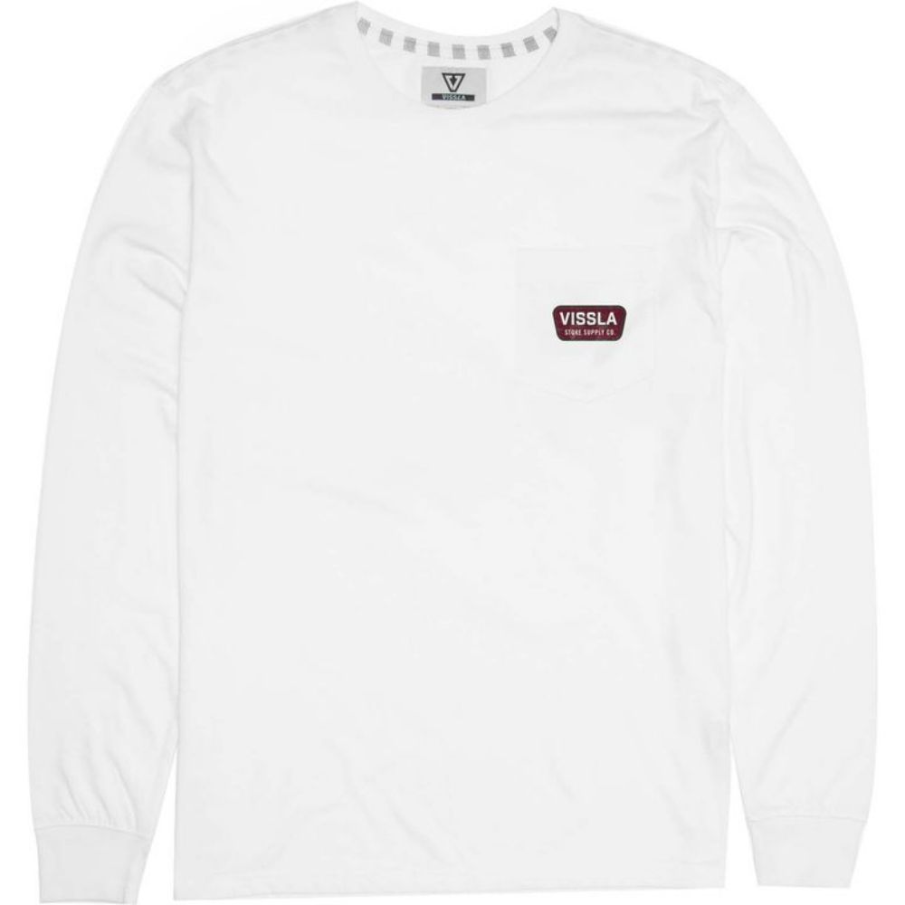 VIssla Supply Co. LS Pocket Tee -  White