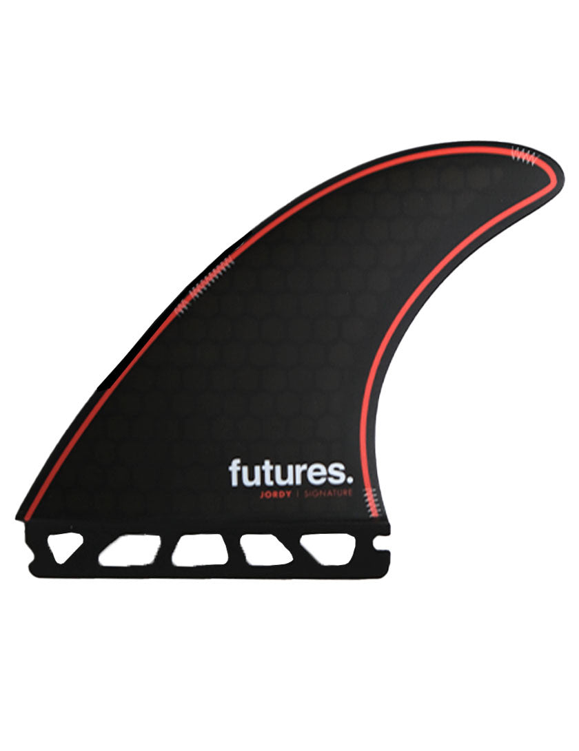 Futures Jordy Smith Honeycomb Tri Fin Set Large - Black / Red | Fins | Futures