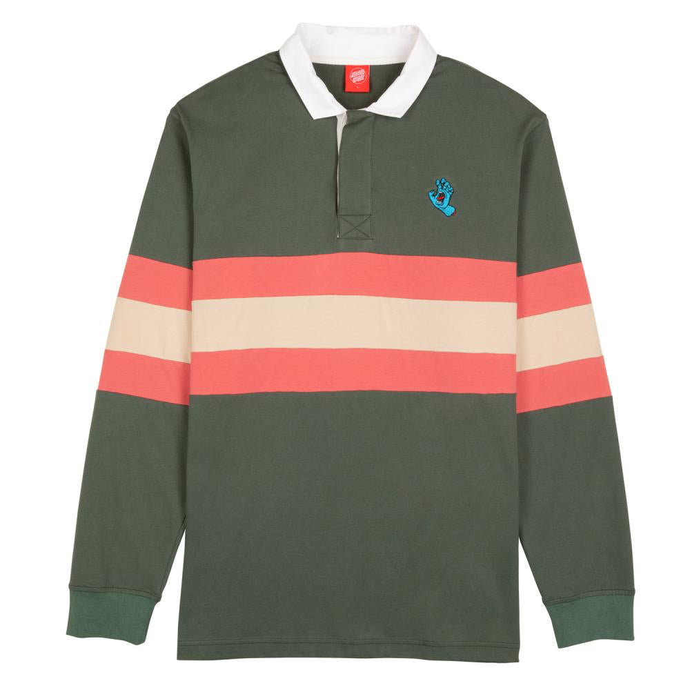 Santa Cruz Mini Hand Stripe L/S Polo - Sage | Sweatshirts | Santa Cruz