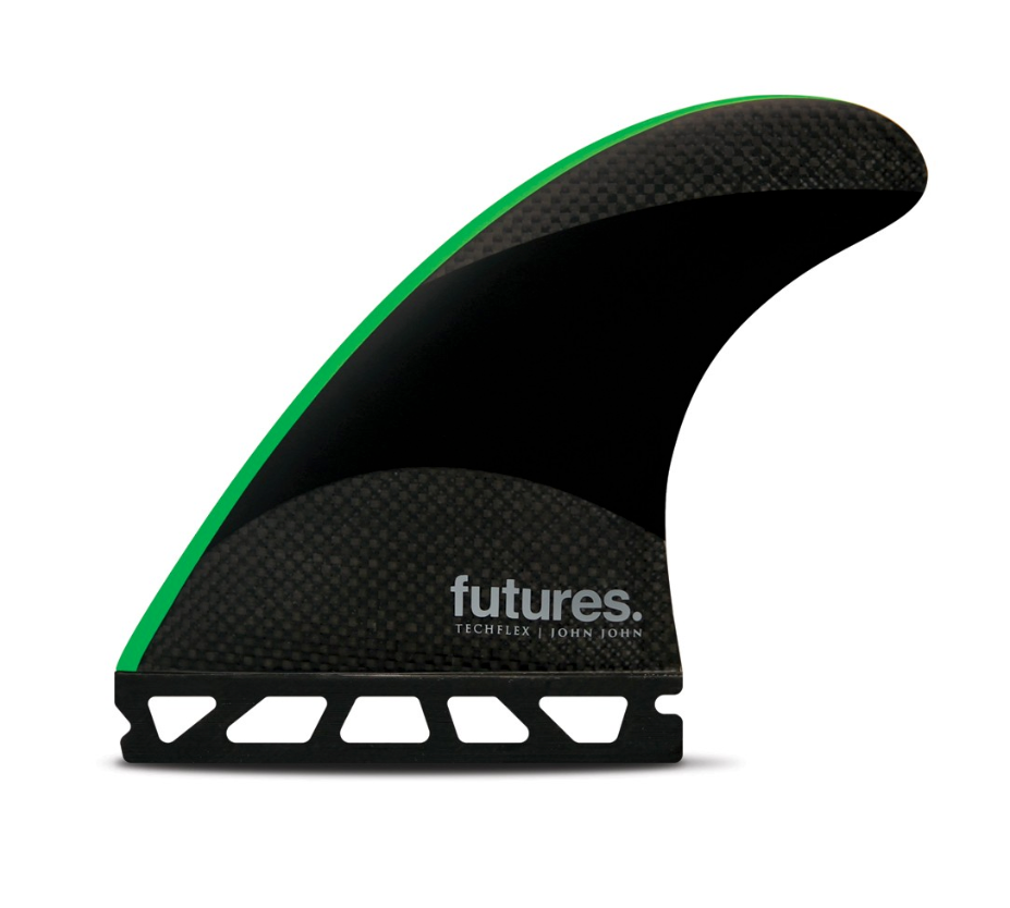 Futures John John Florence Techflex Tri Fin Set Black / Neon Green - Medium-Futures John John Florence Techflex Tri Fin Set Black / Neon Green - Medium-Green Overhead