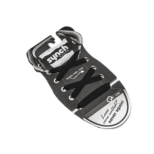 Synch Bands Shoelaces - Black Jack - Large