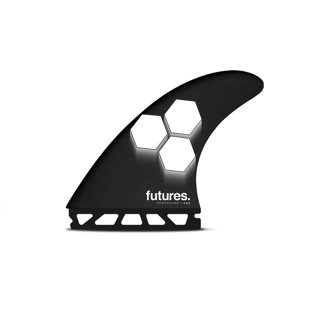 Futures AM2 Honeycomb Tri Fin Set Large - Black / White | Fins | Futures