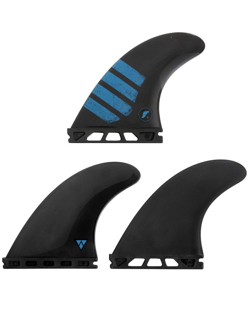 Futures F6 Alpha Tri Fin Set Medium - Carbon / Blue TEST | Fins | Futures